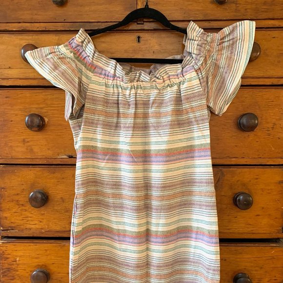 Corey Lynn Calter Dresses & Skirts - Corey Lynn Calter multicolor stripe off-the-shoulder dress, Size S
